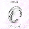 SHEGRACE Rhodium Plated 925 Sterling Silver Cuff Rings JR778A-3