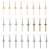 12 Pairs 6 Color Alloy Dangle Earrings with Iron Pins EJEW-AB00041-1