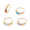 4Pcs 4 Styles Natural Gemstone Finger Rings RJEW-TA00226-2