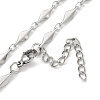 304 Stainless Steel Rhombus Link Necklaces NJEW-H043-01P-2