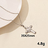 Stainless Steel Cross with Rose Pendant Necklace XM4050-11-1