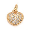 Eco-Friendly Brass Micro Pave Clear Cubic Zirconia Pendants KK-M225-02G-1