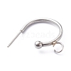304 Stainless Steel Half Hoop Earrings STAS-Z028-B01-P-3