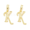 Rack Plating Eco-Friendly Brass Letter Pendants KK-K265-02G-K-1