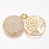 Brass Micro Pave Cubic Zirconia Pendants ZIRC-A009-42G-1