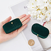 Oval Velvet Couple Ring Box CON-WH0094-10A-4