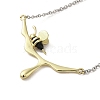 Brass Enamel Pendant Necklaces for Women NJEW-A018-01-1