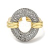 Rack Plating Brass Micro Pave Cubic Zirconia Cuff Finger Rings for Women RJEW-C114-16J-G-2