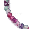 Faceted Natural Agate Bead Stretch Bracelet BJEW-JB10108-4