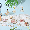 32Pcs 8 Styles Electroplated Natural Mixed Shell Pendants SSHEL-SC0001-62D-4
