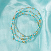 Boho Round Brass and Glass Seed Beaded Stretch Stackable Bracelet Sets BP2363-5-1