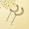 Tarnish Resistant 304 Stainless Steel Safety Chains Dangle Stud Earrings with Ear Cuff EJEW-JE04923-01-2