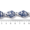 Handmade Blue and White Porcelain Beads Strands PORC-I027-13B-4