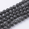 Natural Black Larvikite Bead Strands G-G735-57-12mm-1