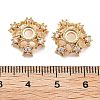 Brass Micro Pave Clear Cubic Zirconia Bead Caps KK-L222-008G-2