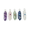 Natural Mixed Stone Pointed Pendants PALLOY-JF02803-03-1