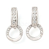 925 Sterling Silver Micro Pave Clear Cubic Zirconia Twister Clasps STER-B005-46P-1