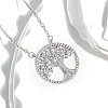 Brass Cubic Zirconia Tree of Life Pendant Cable Chain Necklaces for Women PW-WG4EE67-01-1