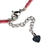 Natural & Synthetic Mixed Gemstone Heart Pendant Necklaces NJEW-G143-02-4