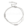 304 Stainless Steel Multi-Strand Chain Bracelets BJEW-H618-19P-1