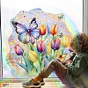 Flower Rainbow Prism Electrostatic Window Stickers PW-WGCE2D7-01-4