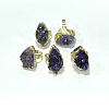 Adjustable Druzy Crystal Finger Rings RJEW-L082-01G-2