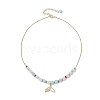 Natural Mixed Stone & Quartz Crystal Round Beaded Necklaces NJEW-JN05302-02-4
