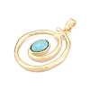 Rack Plating Alloy Pave Imitation Turquoise Resin Big Pendants FIND-N005-41G-2