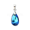 Electroplated Glass Pendants with Platinum Brass Pinch Bails PALLOY-JF03062-2