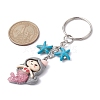 Mermaid Opaque Resin Pendant Keychain KEYC-JKC00624-5