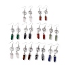 Gemstone Bullet with Vortex Dangle Earrings EJEW-I276-02P-1