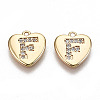 Brass Micro Pave Clear Cubic Zirconia Charms KK-N231-234F-NF-1