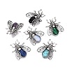 Natural & Synthetic Gemstone & Alloy Lapel Pin Brooches GG-N001-04AS-1