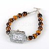 Rectangle Alloy Rhinestone Electronic Watch Bracelets BJEW-JB01737-04-1