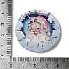 Printed Flat Round Christmas Themed Acrylic Pendants OACR-L018-05A-3