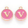 Golden Plated Alloy Enamel Charms X-ENAM-S118-08V-1