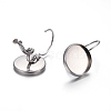 Tarnish Resistant 304 Stainless Steel Leverback Earring Settings STAS-F191-03P-12mm-2