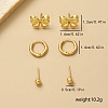 Elegant Stainless Steel Classic Bowknot & Round & Ring Earring Sets RR7699-1