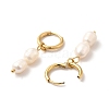 Ion Plating(IP) Double Natural Pearl Dangle Hoop Earrings STAS-H175-27G-2