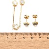 Flower 304 Stainless Steel Shell Necklaces & Stud Earring Set for Women SJEW-C007-05G-5