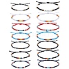 14Pcs 14 Style Glass Seed & 303 Stainless Steel Braided Bead Bracelets and Anklets Set SJEW-SW00003-07-1