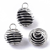 Iron Wrap-around Spiral Bead Cage Pendants IFIN-R239-01P-1