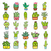 50Pcs PVC Self-Adhesive Cactus Stickers PW-WG90313-01-2