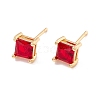 Cubic Zirconia Square Stud Earrings EJEW-F282-20-G-2