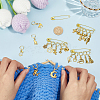 4Pcs 4 Styles Alloy Pendant Locking Stitch Markers HJEW-PH02473-3