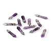 Fashewelry 12Pcs Bullet Natural Amethyst Pointed Pendants G-FW0001-11-16