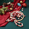 Beadthoven 100Pcs 5 Style Christmas Themed Dyed Natural Wooden Beads WOOD-BT0001-07-12