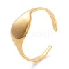 304 Stainless Steel Teardrop Open Cuff Rings for Women RJEW-K273-05G-1