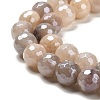 Electroplated Natural Quartz Round Beads Strands G-L598-A06-03-4