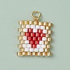 Beaded Rectangle with Heart Charms PALLOY-MZ00442-2